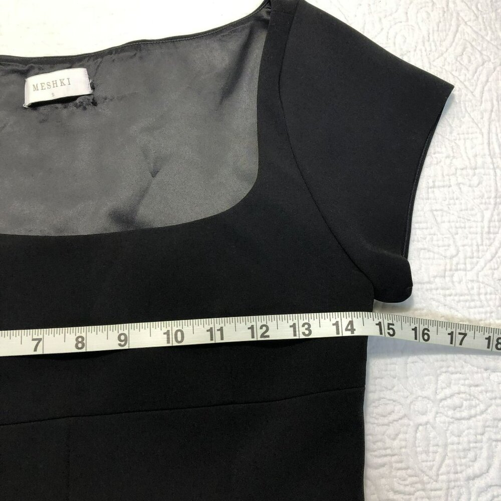 Meshki Crop Top Black Cap Sleeve With Side Zipper Detail Size S Womens - Picture 10 of 10